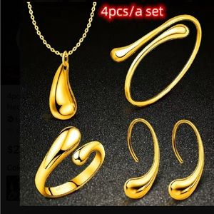 ❤️4Pcs. Set of minimalist Style of Water Drops Jewelries. GOLD / NWOT